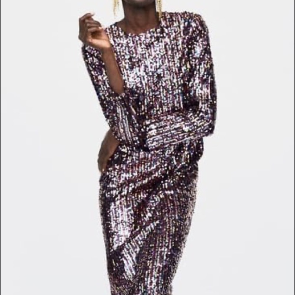 Zara midi sequence dress